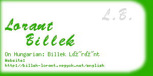 lorant billek business card